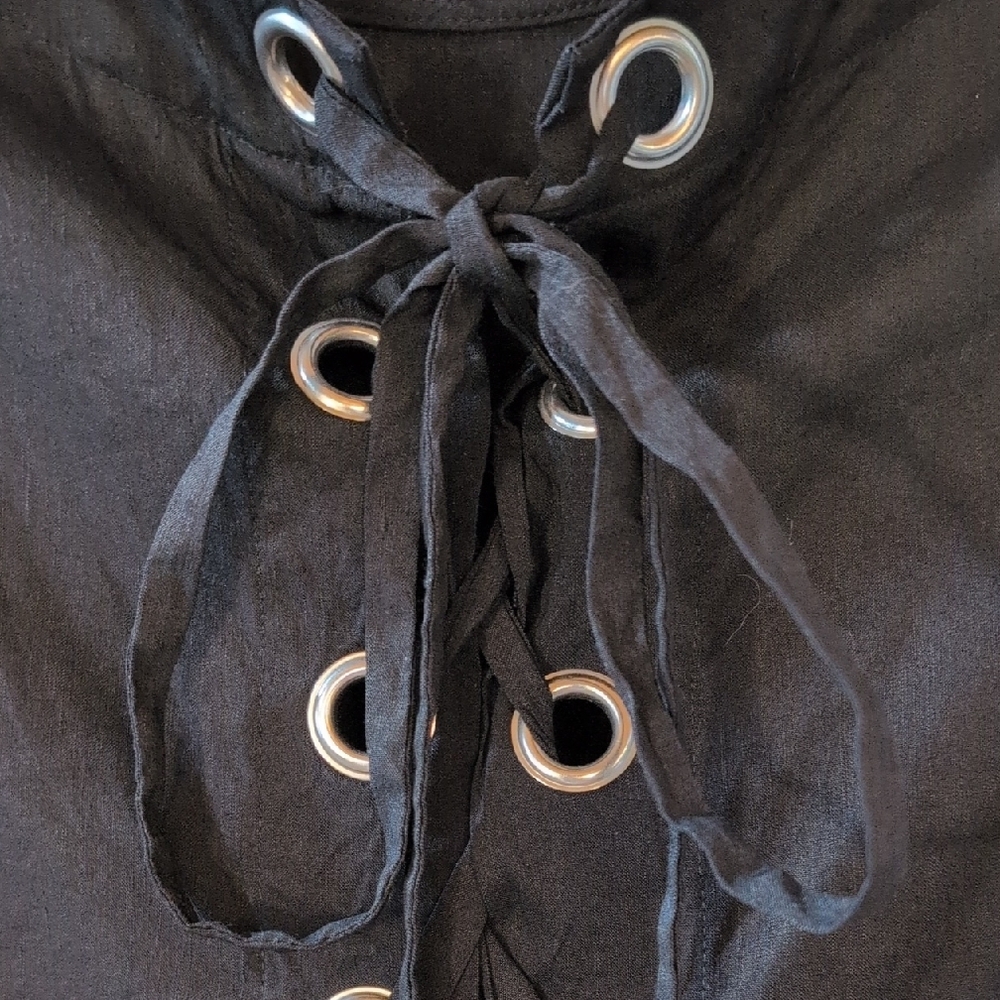 Theory Black Grommet Midi Dress - Picture 5 of 10